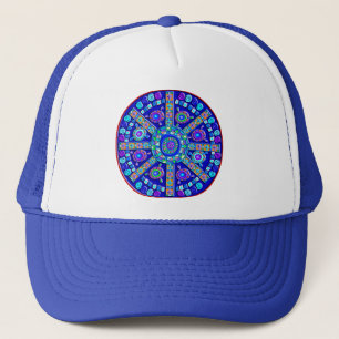 Verzierte blaue Mandala Truckerkappe