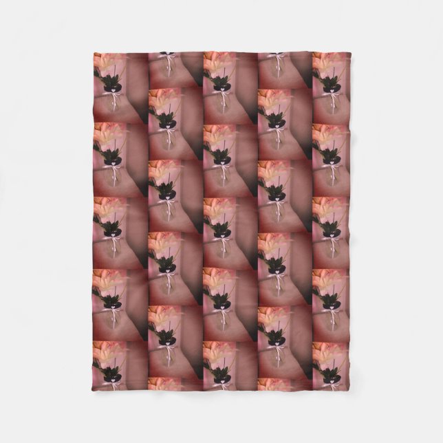 Verzierte Blume Abstrakt Fleecedecke (Vorderseite)