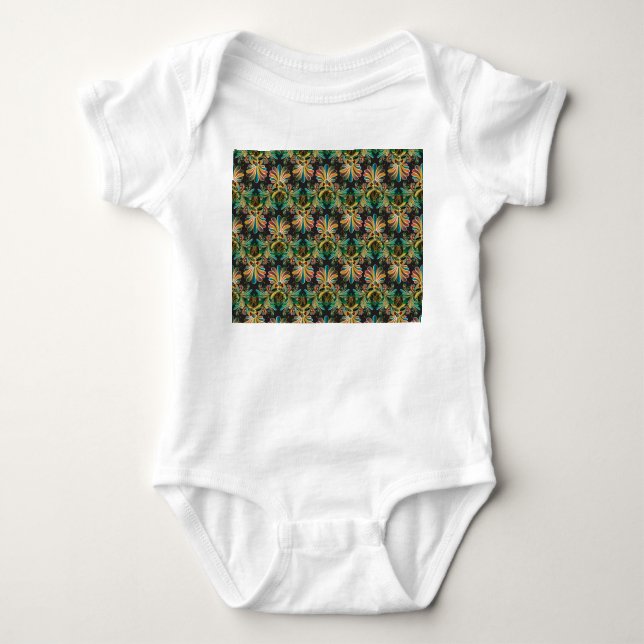 Verzierte Blume Baby Strampler (Vorderseite)