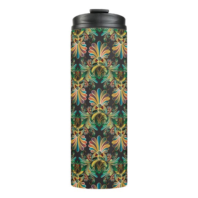 Verzierte Blume Thermosbecher (Vorderseite)