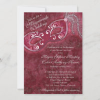 Verzierte Burgundy Silver Masquerade Ball Wedding