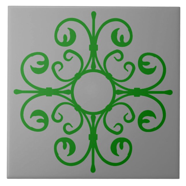 Verzierte Eisenarbeit im Grünen Tor Fliese (Vorderseite)