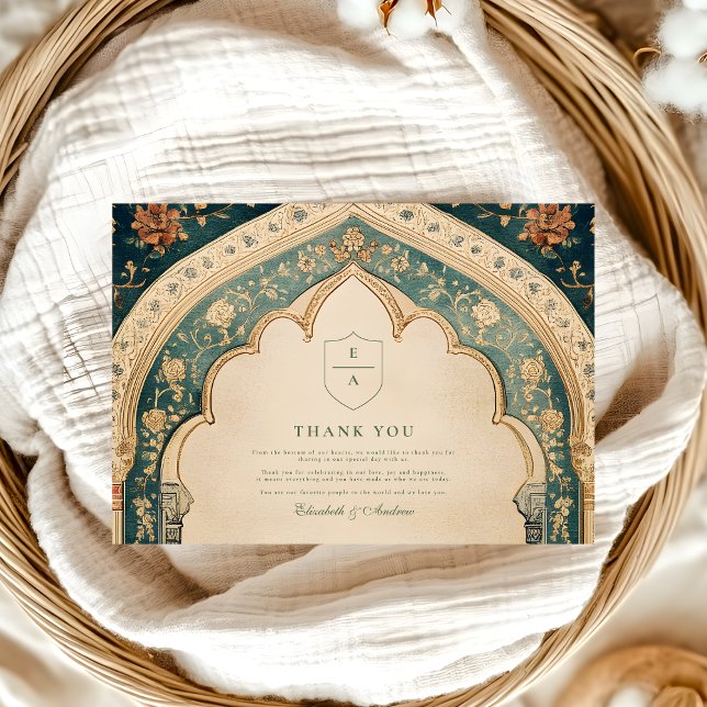 Verzierte Elegante islamische Hochzeit mit Flora Dankeskarte (Von Creator hochgeladen)