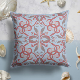 Verzierte Eleganz in Pulverblau Kissen