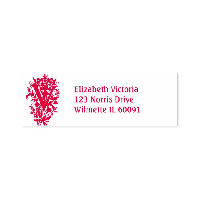 Verzierte erste V Selbstfarbige Briefmarke Permastempel (Design)