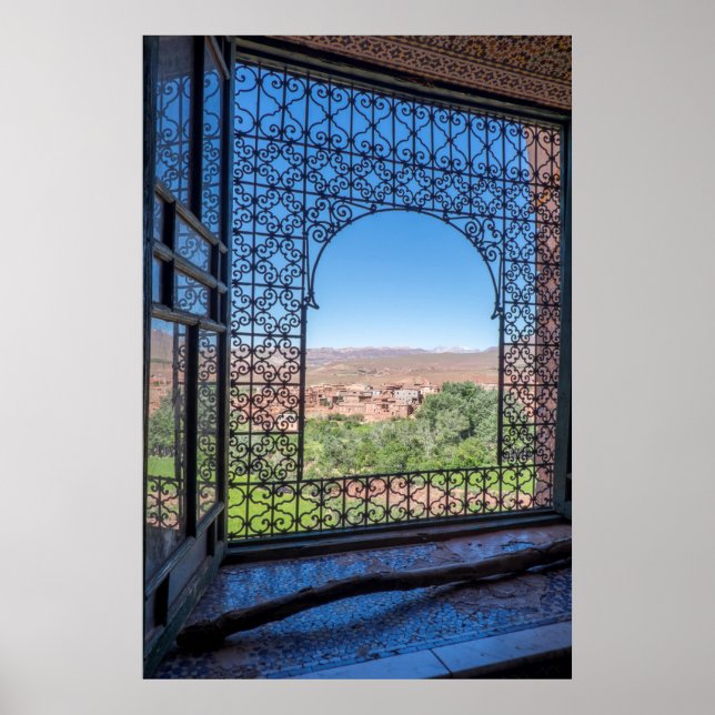 Verzierte Fensterdekoration Poster (Vorne)