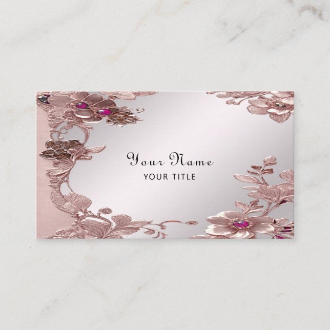 Verzierte florale Business Card Visitenkarte (Vorderseite)
