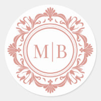 Verzierte florale Monogramm Hochzeit Elegante Rose