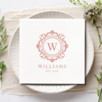 Verzierte florale Monogramm Hochzeit Elegante Rose
