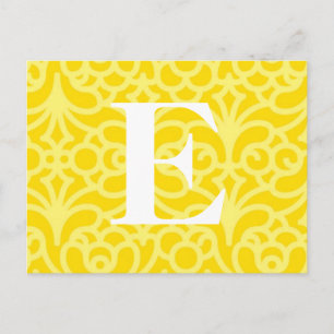 Verzierte florale Monogramm - Letter E Postkarte