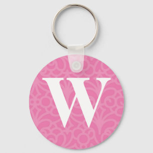 Verzierte florale Monogramm - Letter W Schlüsselanhänger