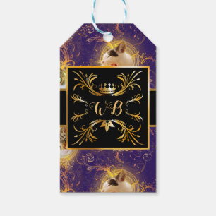 Verzierte florale Monogramm Niedliche Katze - Roya Geschenkanhänger