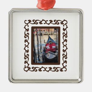 Verzierte Gerahmte Gondel in Venezia Ornament Aus Metall