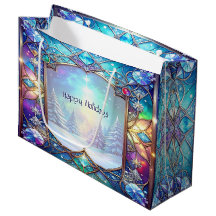 Verzierte Geschenktasche aus Buntglas für die Feie