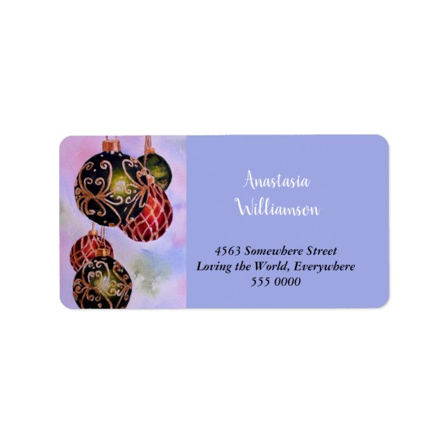 VERZIERTE GOLD-CHRISTMAS-ORNAMENADRESSE ADRESSAUFKLEBER (Vorne)