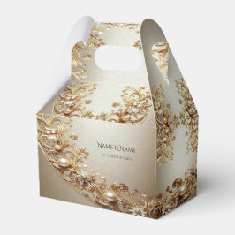 Verzierte Gold-Schmuck-Geschenkbox Geschenkschachtel