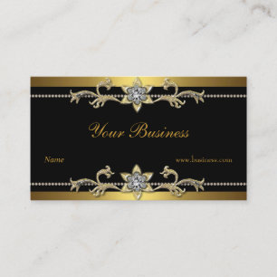 Verzierte Gold-Schwarze Elegante Klassische Juwel Visitenkarte