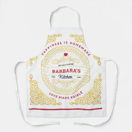 Verzierte Gold Scroll Liebe aus essbaren Hipster L Schürze