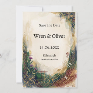 Verzierte Gold-Teal-Schottische Distel Save The Da Date