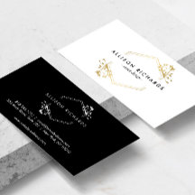 Verzierte Gold Vine and Leaf Emblem-Visitenkarte