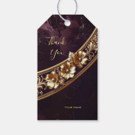 Verzierte goldene Blumen-Geschenkkarte Geschenkanhänger