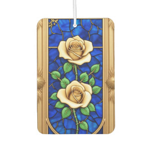 Verzierte Goldene Rose Kunstwerk Autolufterfrischer