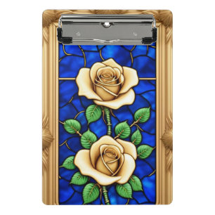 Verzierte Goldene Rose Kunstwerk Mini Klemmbrett
