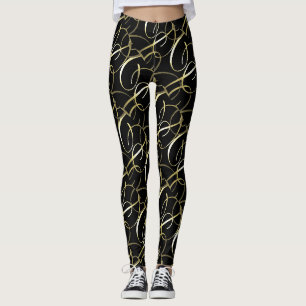 Verzierte goldene Schwünge in jeder Farbe Leggings
