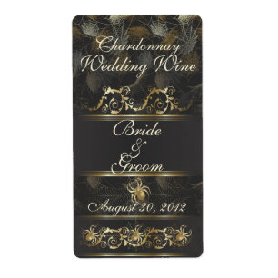 Verzierte Goldene Spinnen Hochzeitwein