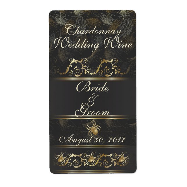 Verzierte Goldene Spinnen Hochzeitwein (Vorne)