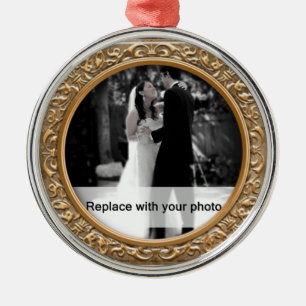 Verzierte GoldFoto-Rahmen-Weihnachtsverzierung Ornament Aus Metall