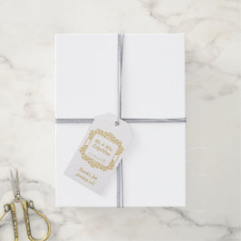 Verzierte Goldrahmen-Hochzeit Personalisiert Geschenkanhänger
