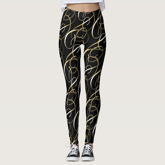 Verzierte Goldwischung bei jeder Farbe Leggings (Vorderseite)