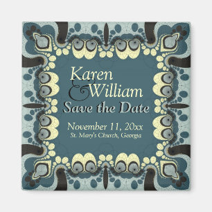 Verzierte Göttin Aquamarin Black Hochzeit Ma Magnet