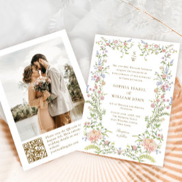 Verzierte Grace Pastel Blush Blumenzwiebelbläschen Einladung