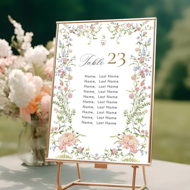 Verzierte Grace Pastel Blush Flora Seekarte Einladung (Von Creator hochgeladen)