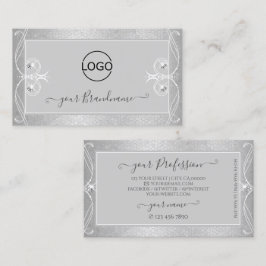 Verzierte Grau-Silber-Mosaikschmuck mit Logo Visitenkarte