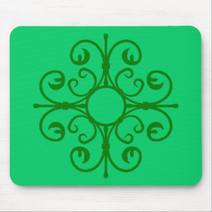 Verzierte Green Ironwork über grüne Mousepad