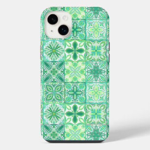 Verzierte grüne und weiße Fliesen iPhone 14 Plus Hülle