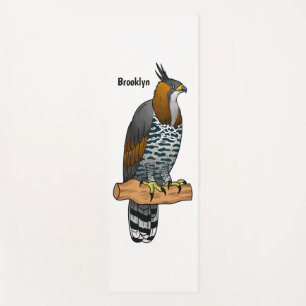 Verzierte Habichtadler-Vogel-Cartoon-Illustration Yogamatte