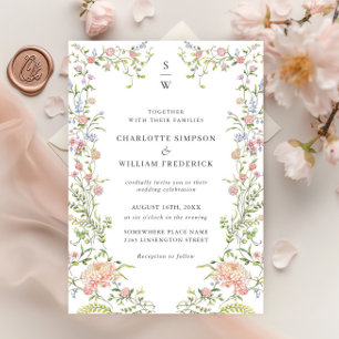 Verzierte Hochzeit von Grace Pastel Blush Einladung