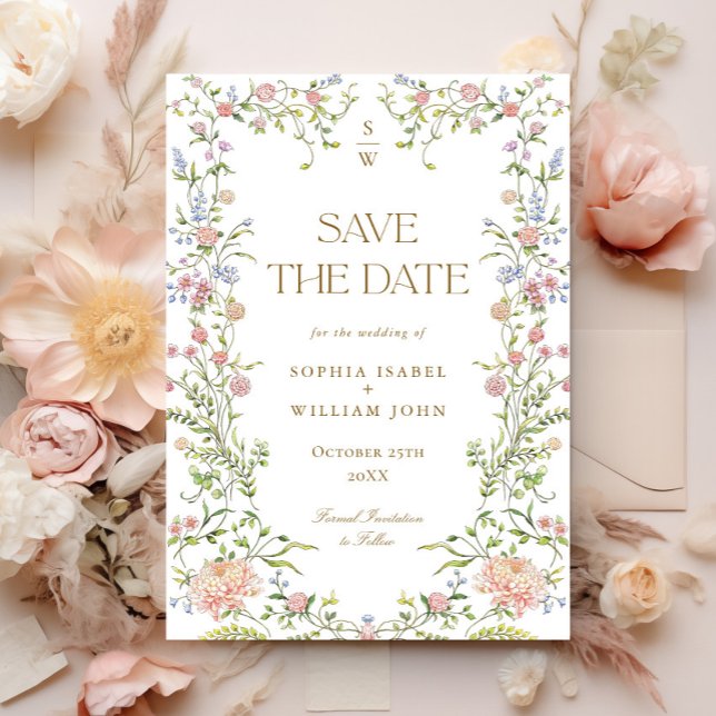 Verzierte Hochzeit von Grace Pastel Blush Save The Date (Von Creator hochgeladen)