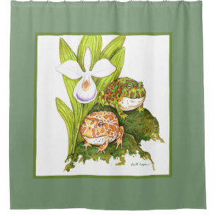 Verzierte Hornfrosche Duschvorhang
