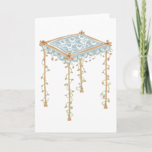 Verzierte jüdische Hochzeitskanopie Karte