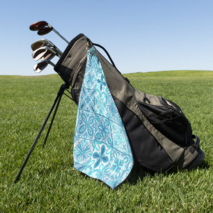 Verzierte Kacheln in Blau und Weiß Golfhandtuch