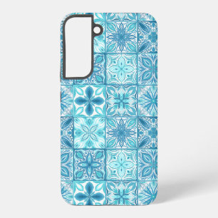 Verzierte Kacheln in Blau und Weiß Samsung Galaxy Hülle