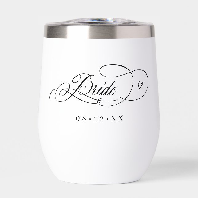 Verzierte Kalligraphie Herz Bride Black ID1025 (Vorderseite)