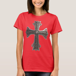 Verzierte keltische Silberschleife mit kompliziert T-Shirt
