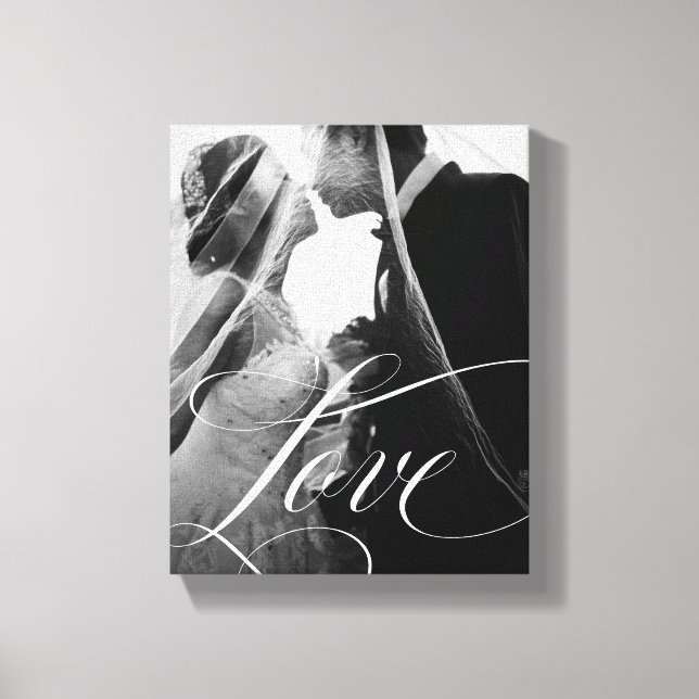 Verzierte Liebe | Elegante Kalligraphie mit Ihrem  Leinwanddruck (Vorderseite)
