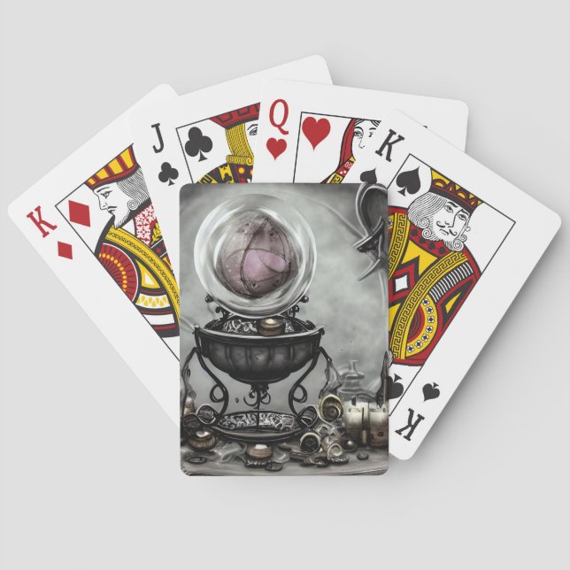 Verzierte Lila Kristallkugel- und Hexenkunstwaren Spielkarten (Rückseite)